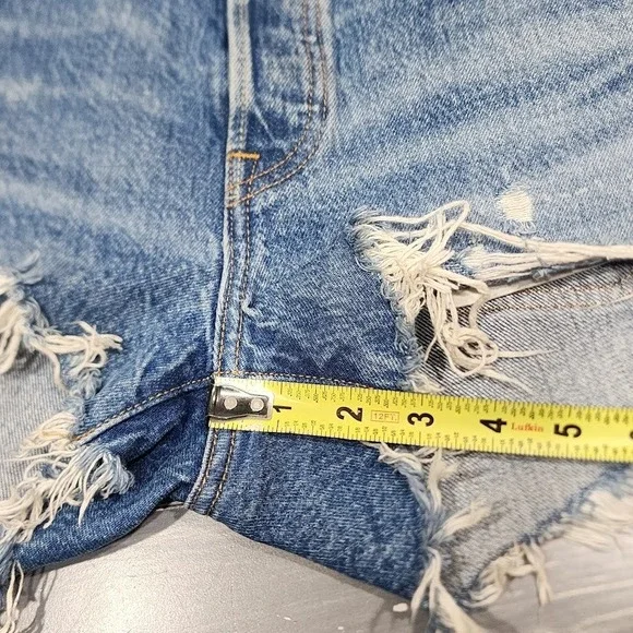Levi's 501 Denim‎ Shorts Premium Button Fly Distressed Cut Off Size 25 - Picture 12 of 13